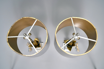 A pair of large signed Maison Charles corn lamps, ca. 1960